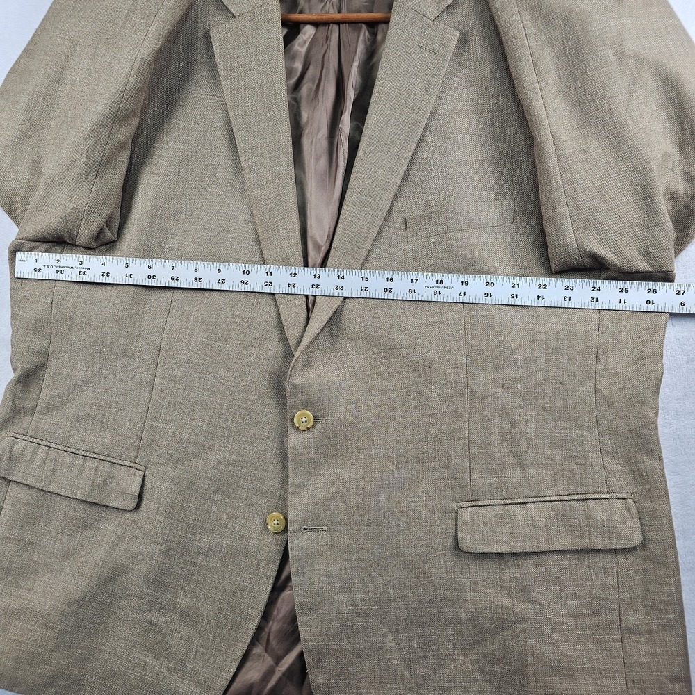 Ralph Lauren LRL Blazer Men's 52R Sport Coat Jacket Polyester Linen Blend Beige - Picture 8 of 11